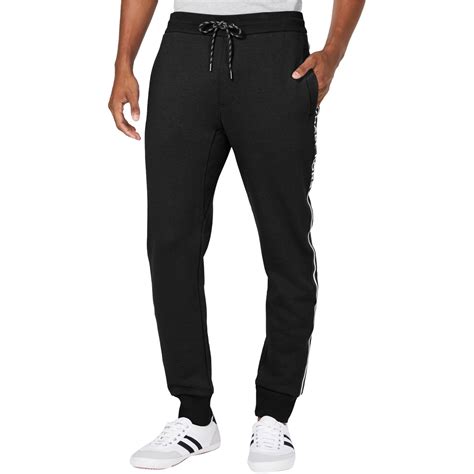 michael kors men's logo fleece track pants|Michael Kors Men's Fleece Logo Drawstring Jogger .